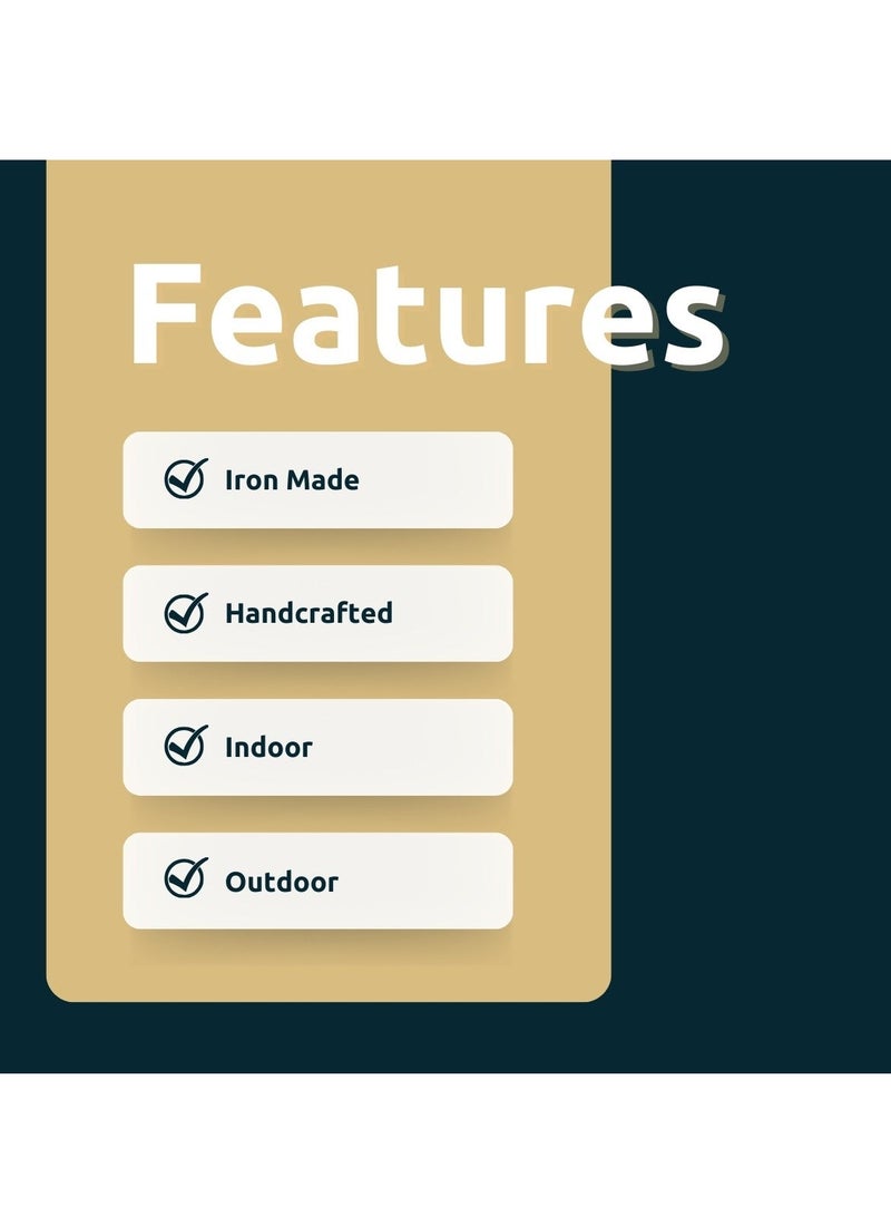 هلالفل فانوس شموع مزخرف مصنوع يدويًا من هلالفول، متوسط ​​الحجم | مناسب للديكور الداخلي والخارجي | طراز مغربي عربي | لتزيين المنزل في رمضان والعيد | حديد | هدية إسلامية | زجاج شفاف - Image 5
